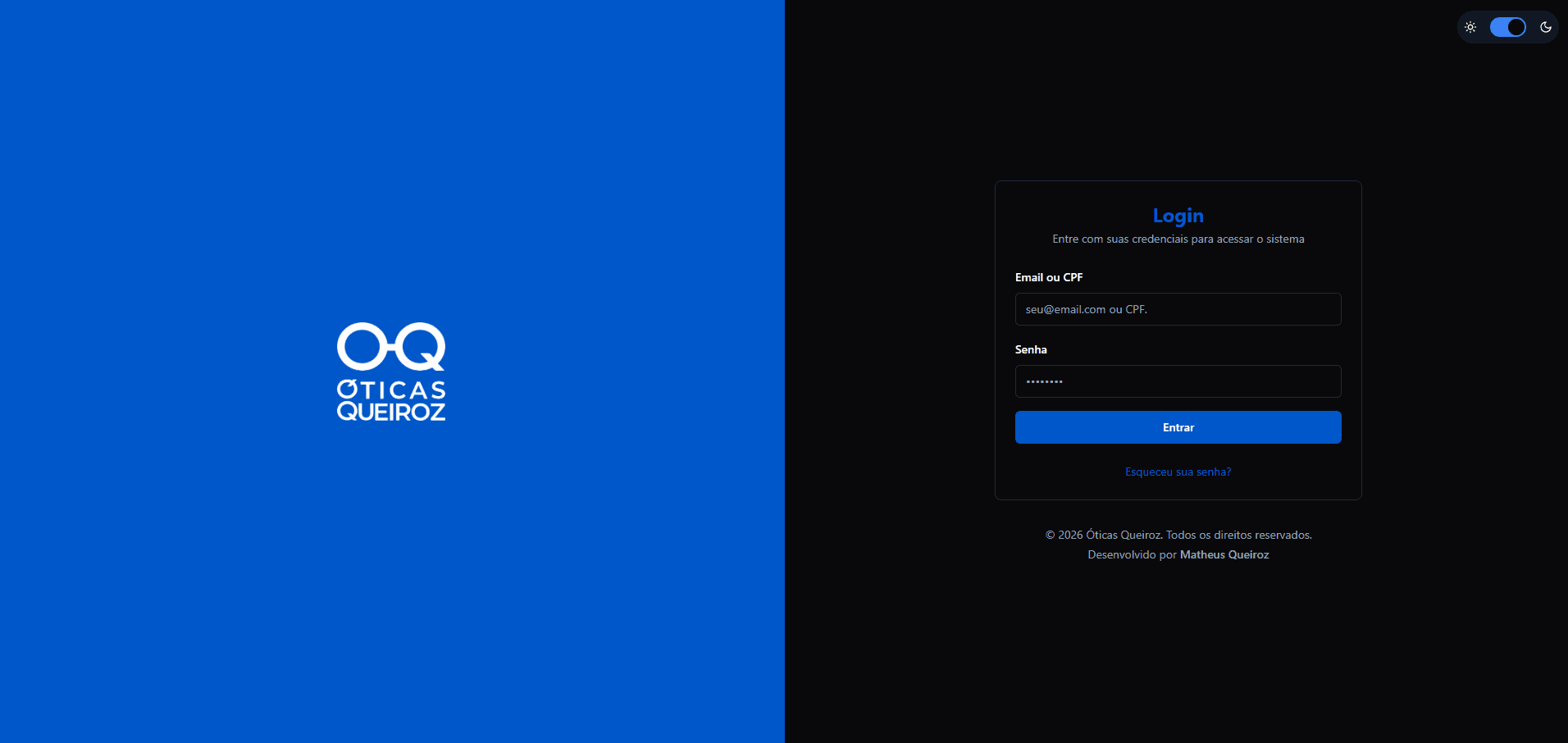 Óticas Queiroz: Ecossistema de Gestão ERP Fullstack