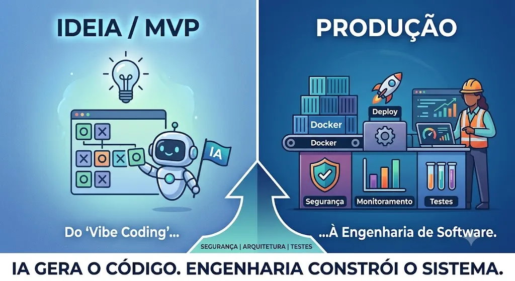 Vibe coding leva até o MVP. Produção ainda é engenharia.